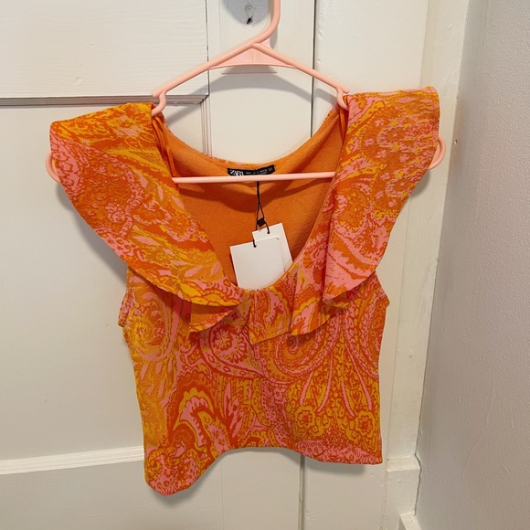 Zara Tops Nwt Zara Ruffle Top Poshmark